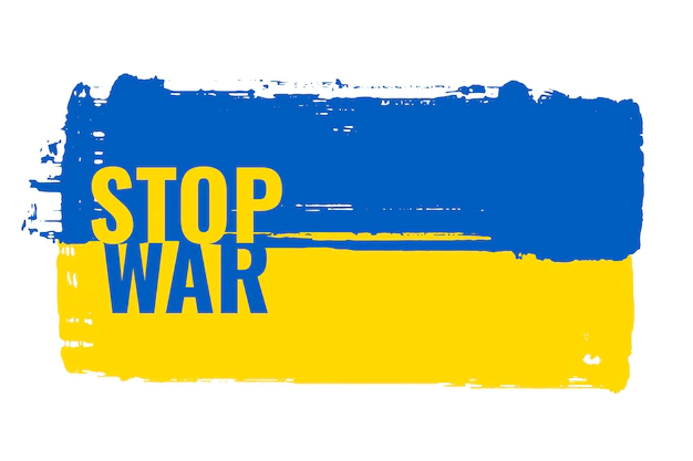 Free Vector | Stop ukraind and russia war conflict concept