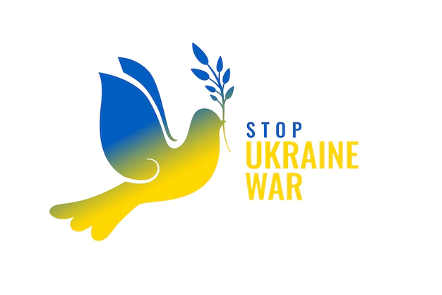 Free Vector | Stop ukraine war with dove bird