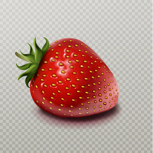 Free Vector | Strawberry with green leaf isolated on transparent