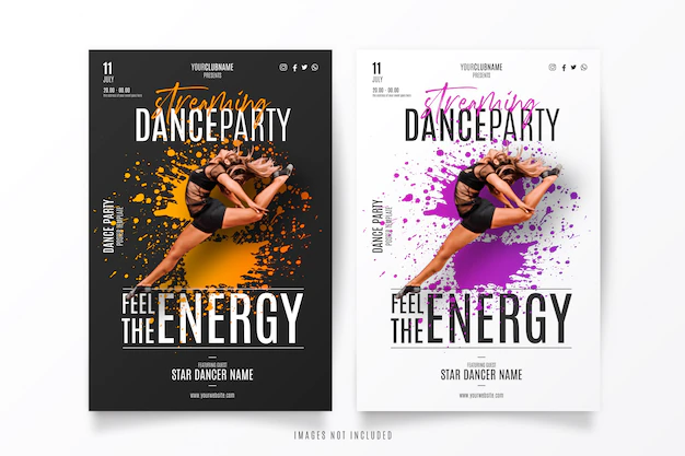 Free Vector | Streaming dance show template