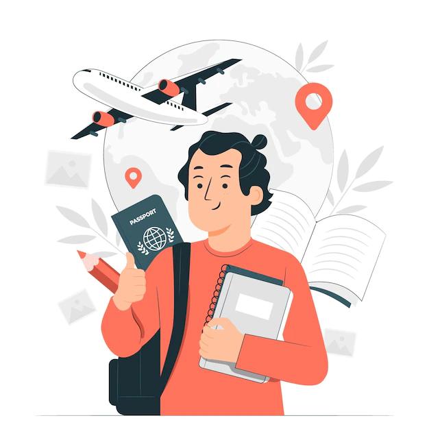 Free Vector | Study abroad concept illustration