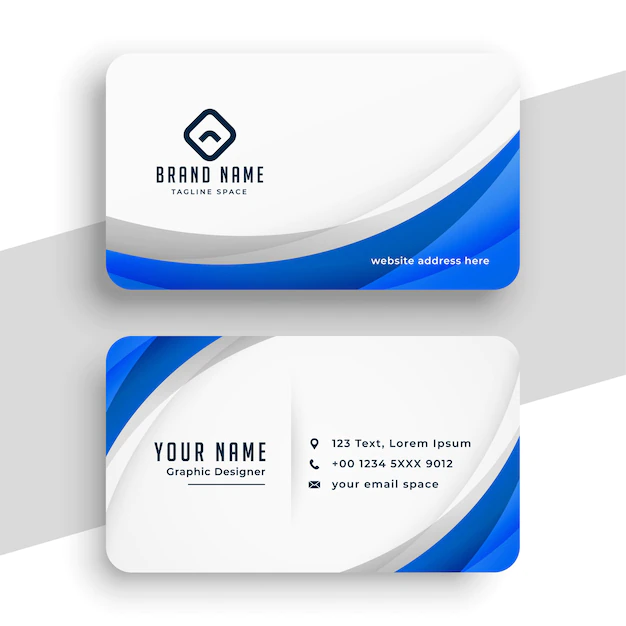 Free Vector | Stylish blue wave business  template design