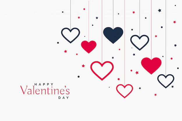 Free Vector | Stylish hanging hearts background for valentines day