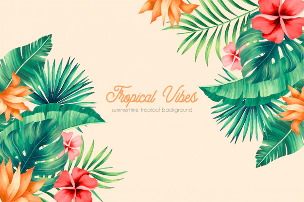 Free Vector | Summer background with tropical vibes