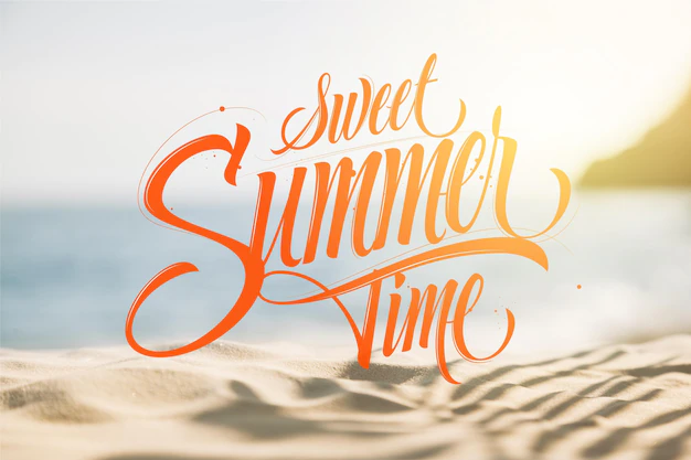 Free Vector | Summer lettering background concept