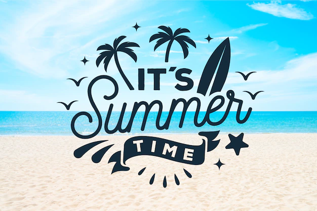 Free Vector | Summer lettering with photo