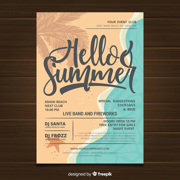 Free Vector | Summer party flyer