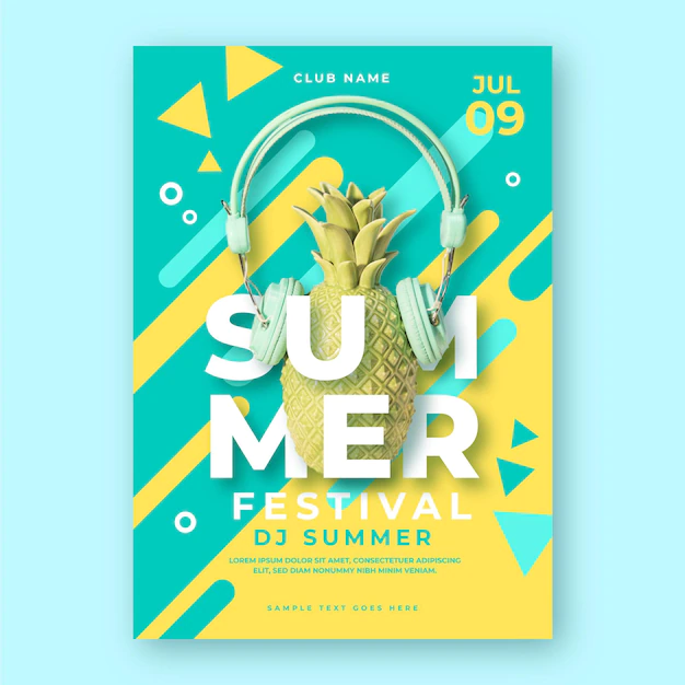 Free Vector | Summer party poster template