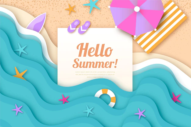Free Vector | Summer wallpaper in paper style
