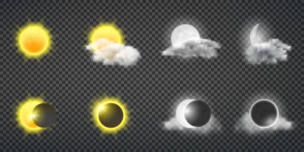 Free Vector | Sun activity or weather forecast