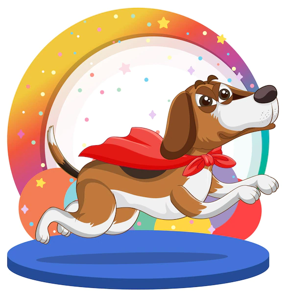 Free Vector | Super hero beagle cartoon character
