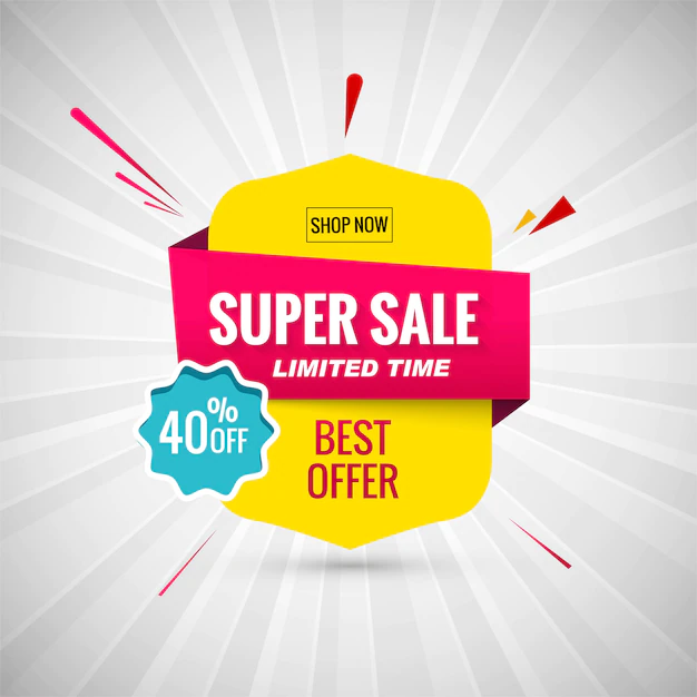 Free Vector | Super sale banner design. vector illustration