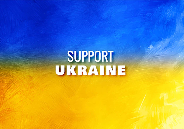 Free Vector | Support ukraine text flag theme with texture background