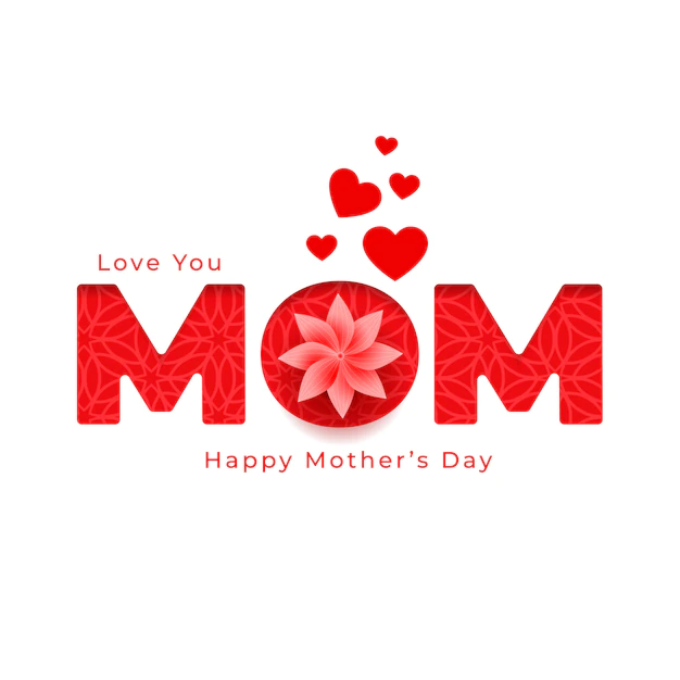 Free Vector | Sweet happy mothers day flower and hearts greeting