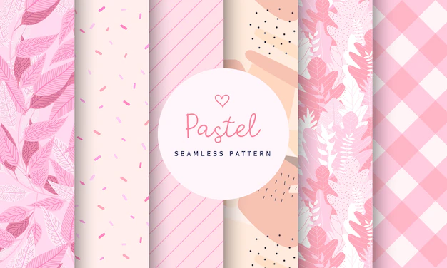 Free Vector | Sweet pastel seamless pattern collection.