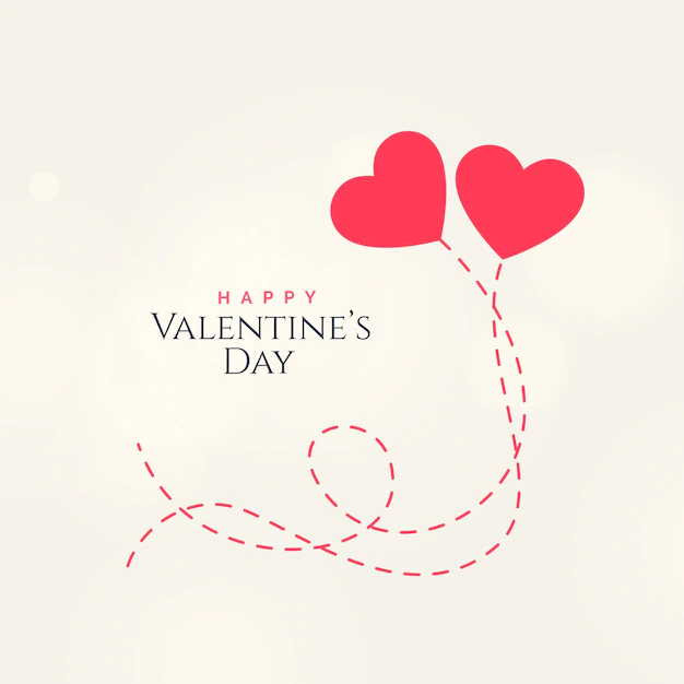 Free Vector | Sweet valentine's day card design with two floating hearts
