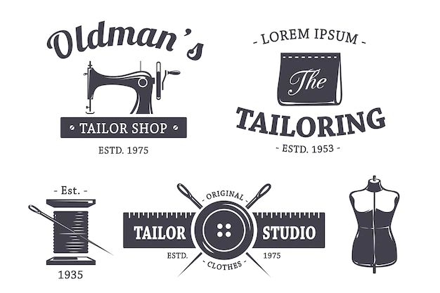 Free Vector | Tailoring logo collection