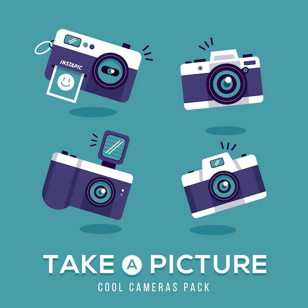 Free Vector | Take a picture with vintage camera