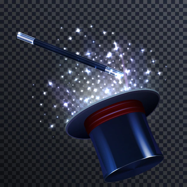 Free Vector | Tale composition with magic wand and magician hat