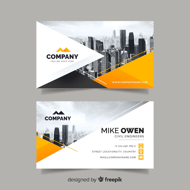 Free Vector | Template abstract business card with photo