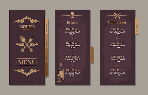 Free Vector | Template for the restaurant menu