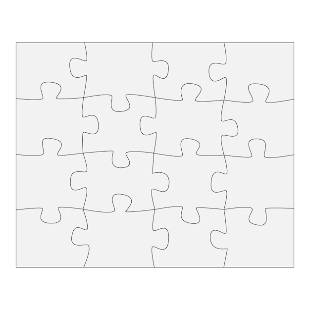 Free Vector | Template paper for thinking puzzles games business concept infographics puzzle pieces and jigsaw