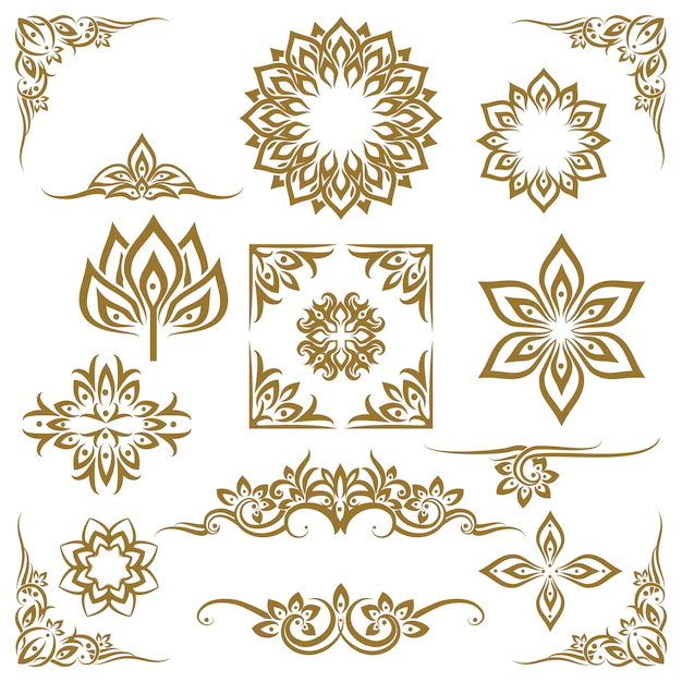 Free Vector | Thai ethnic decorative elements vector. element ethnic, decorative ornament, ethnic thai illustration