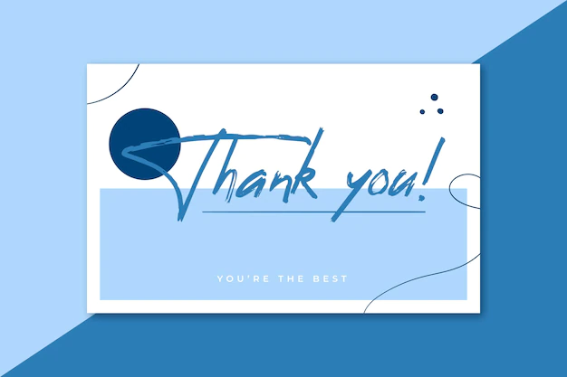 Free Vector | Thank you card in blue tones