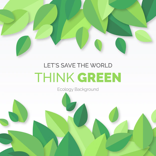 Free Vector | Think green modern background with leaves