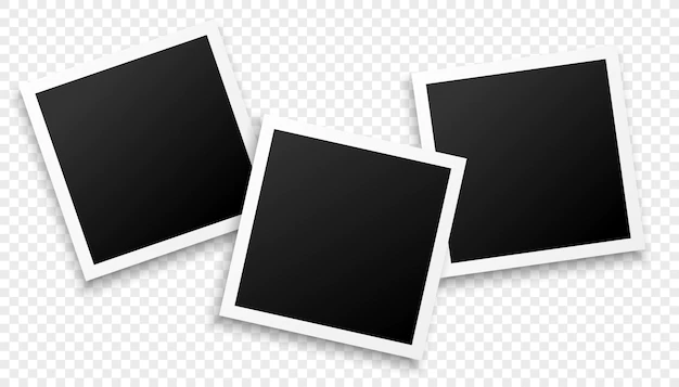Free Vector | Three photo frames on transparent background