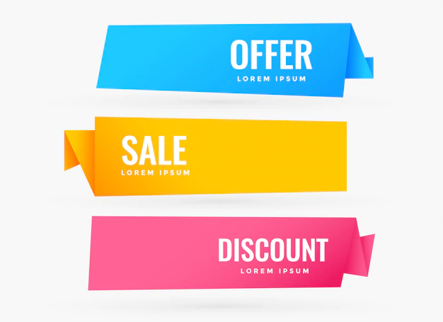 Free Vector | Three sale banners with different colors