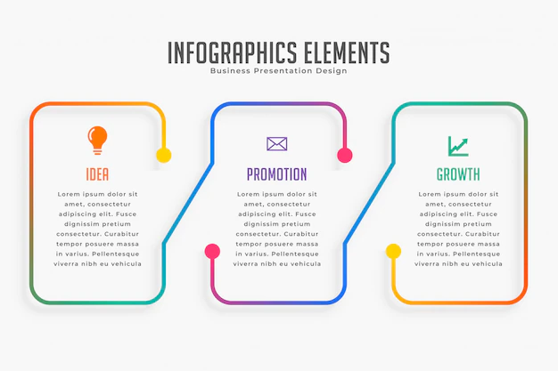 Free Vector | Three steps modern infographic template