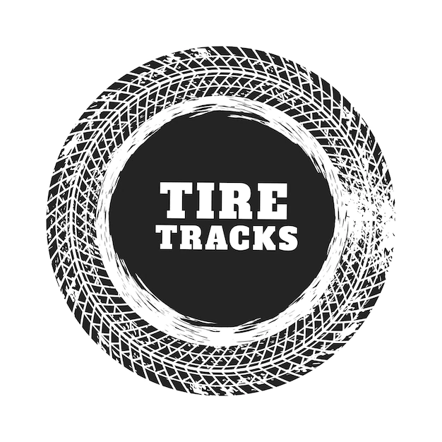 Free Vector | Tire track circle background design