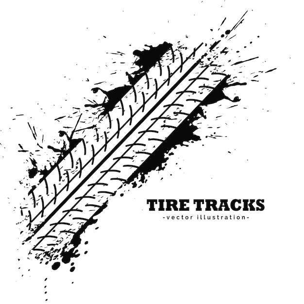 Free Vector | Tire track impression on white background
