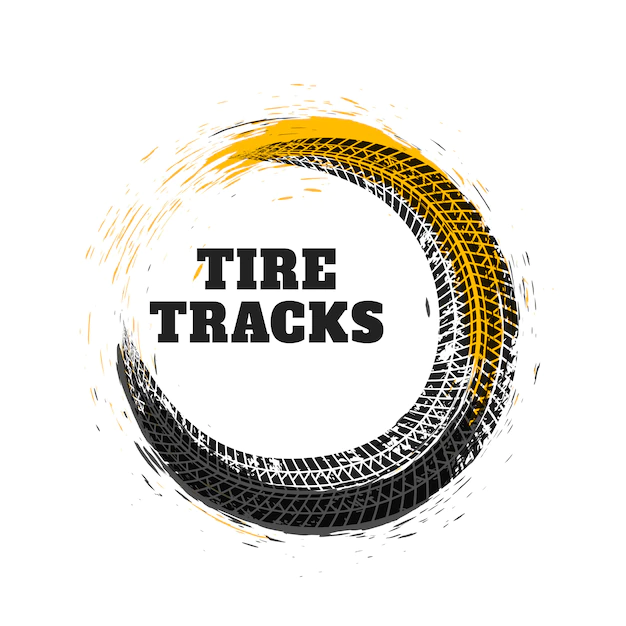 Free Vector | Tire track in circle style