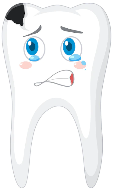 Free Vector | Tooth decay on white background