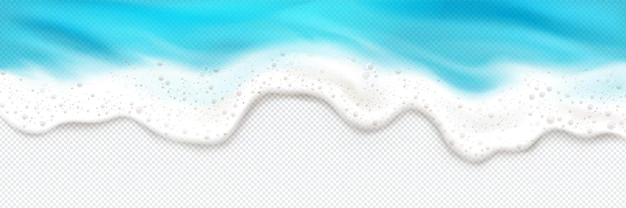 Free Vector | Top view of sea wave foam splashing border