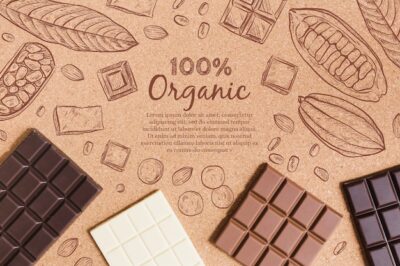 Free Vector | Top view organic chocolate bars