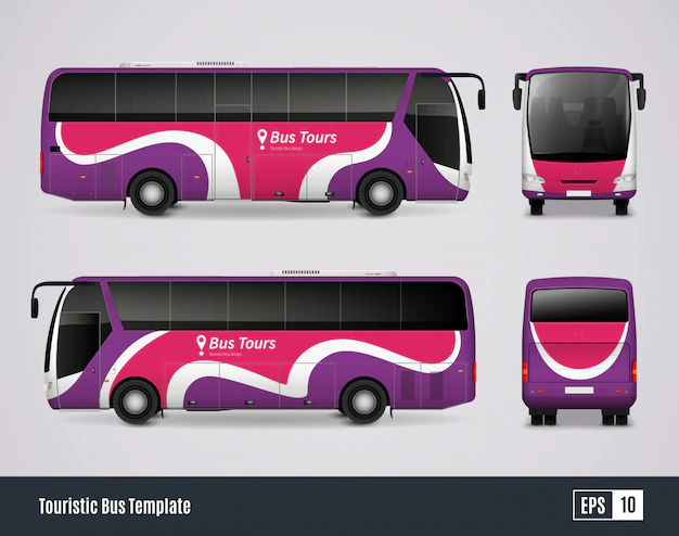 Free Vector | Touristic bus template in realistic style