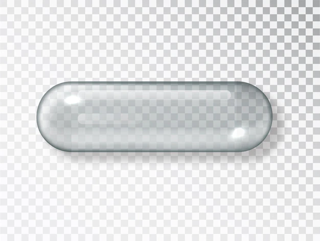 Free Vector | Transparent capsule pill. empty medicine capsule shape container isolated on transparent background.
