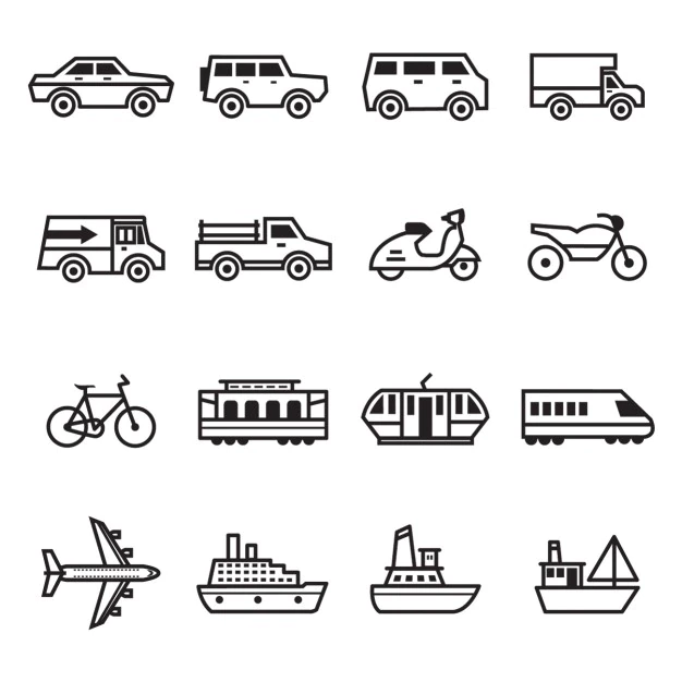 Free Vector | Transport icons collection