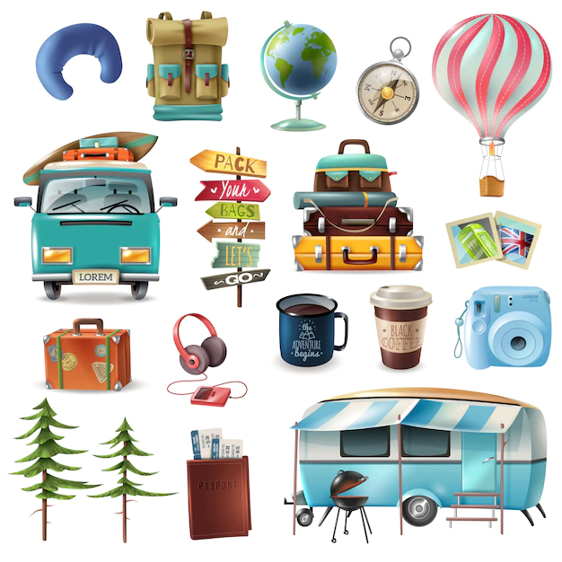 Free Vector | Travel objects set