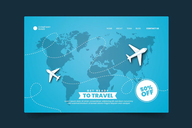 Free Vector | Travel sale landing page