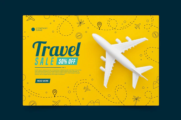 Free Vector | Travel sale with photo landing page