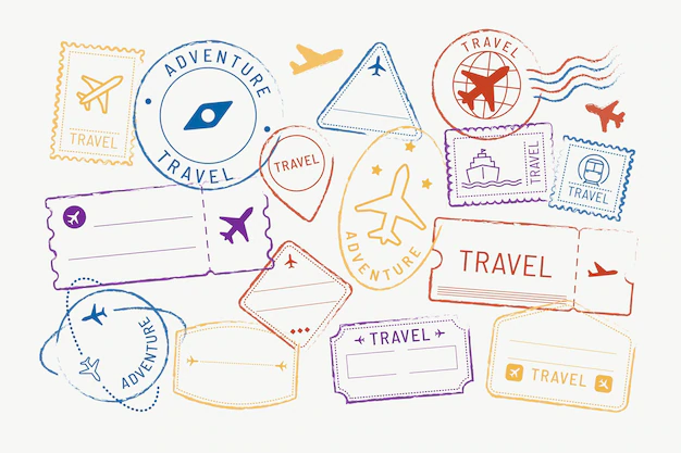 Free Vector | Travel stickers and badge set