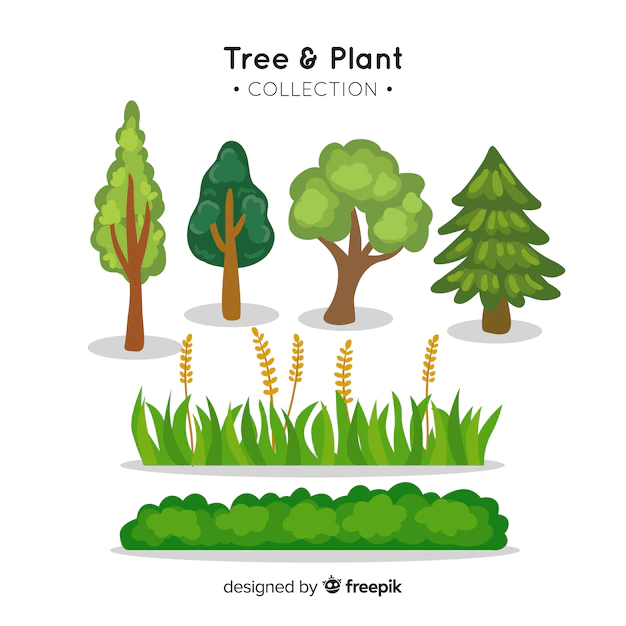 Free Vector | Tree and plant collection