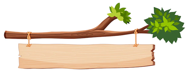 Free Vector | Tree branch with wooden sign