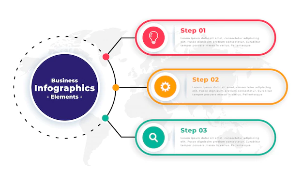 Free Vector | Tree steps modern business infographic template design