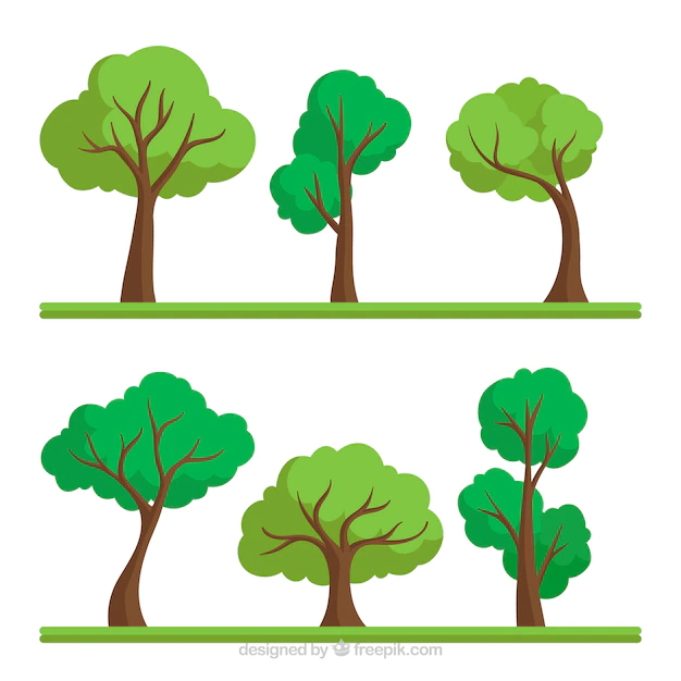 Free Vector | Trees collection in flat style