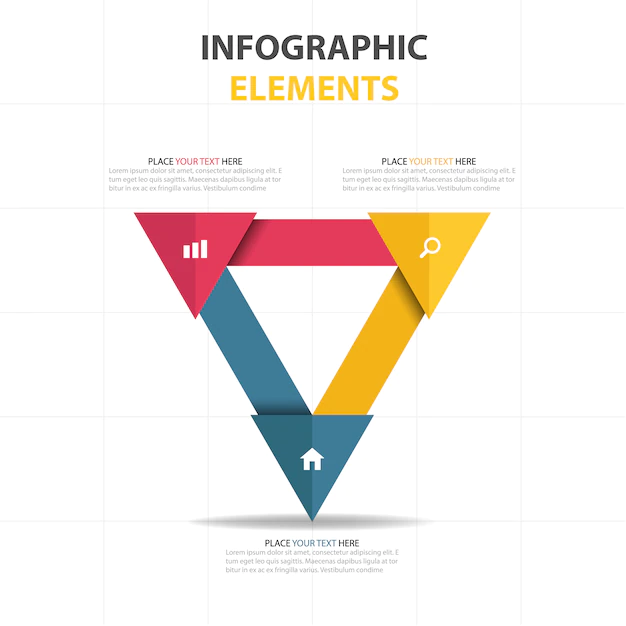 Free Vector | Triangular infographics with three options